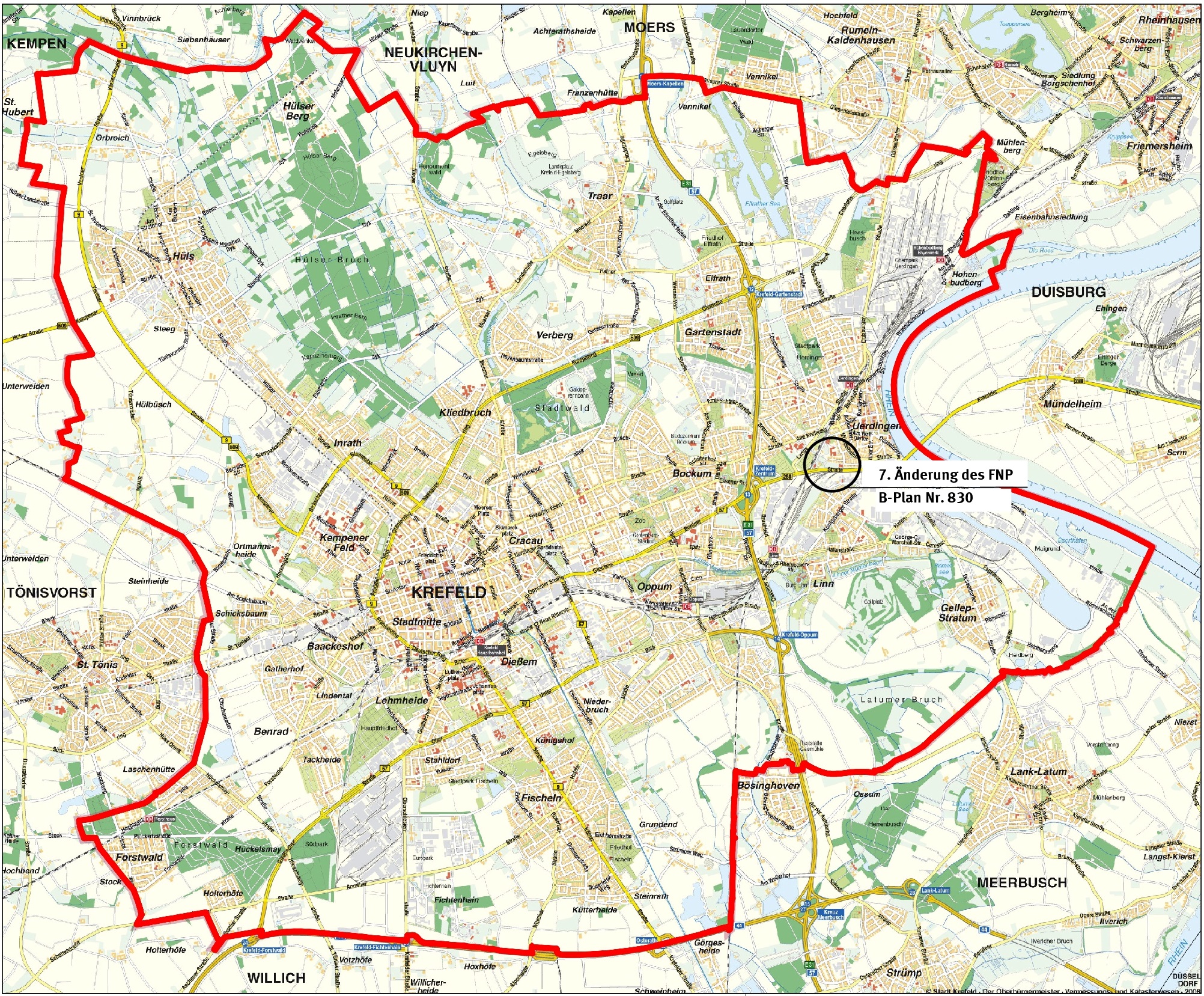 7. Änderung des Flächennutzungsplanes in der Stadtkarte