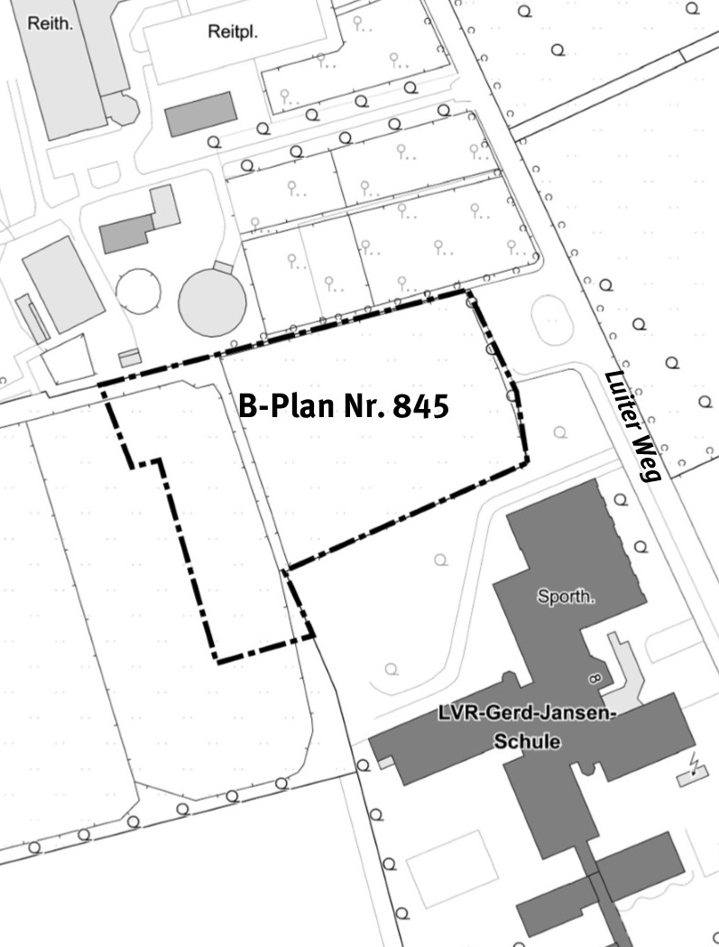 Plangebiet des Bebauungsplanes 845