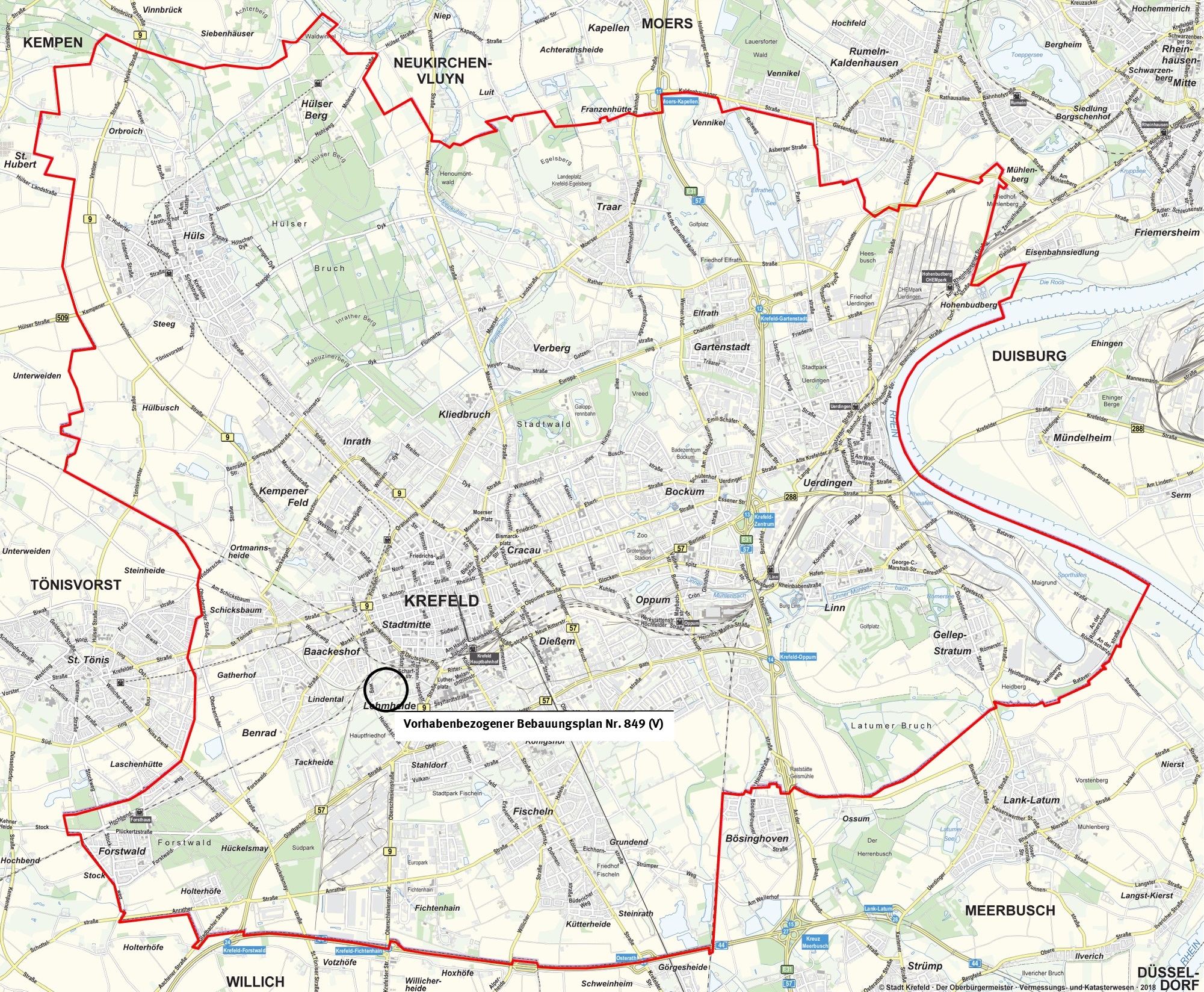 Vorhabenbezogener Bebauungsplan 849 (V) in der Stadtkarte