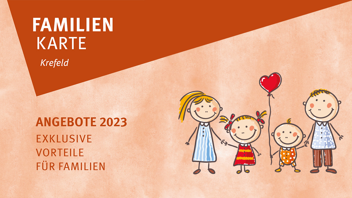 Deckblatt vom Familienkartenflyer. Bild: Stadt Krefeld
