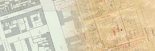 Beispiele einer Rahmenkarte und einer Inselkarte aus der Krefelder Innenstadt