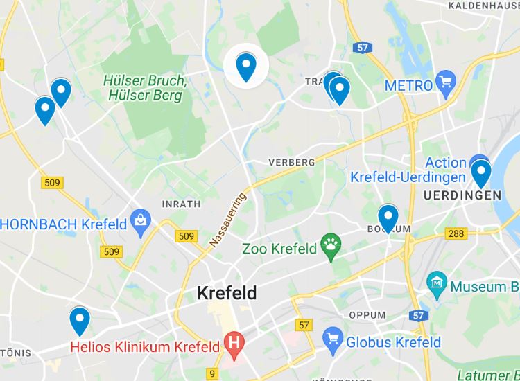 Karte Hofläden Krefeld