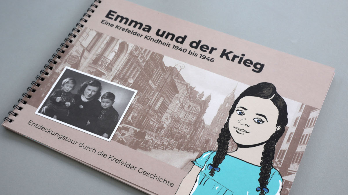 Das Buch "Emma und der Krieg" ist kostenfrei bei der Villa Merländer als NS-Dokumentationsstätte der Stadt Krefeld erhältlich.Bild: Stadt Krefeld, Presse und Kommunikation