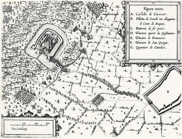 Plan aus einem Buch von 1609 über den Krieg der Niederländer gegen Spanien