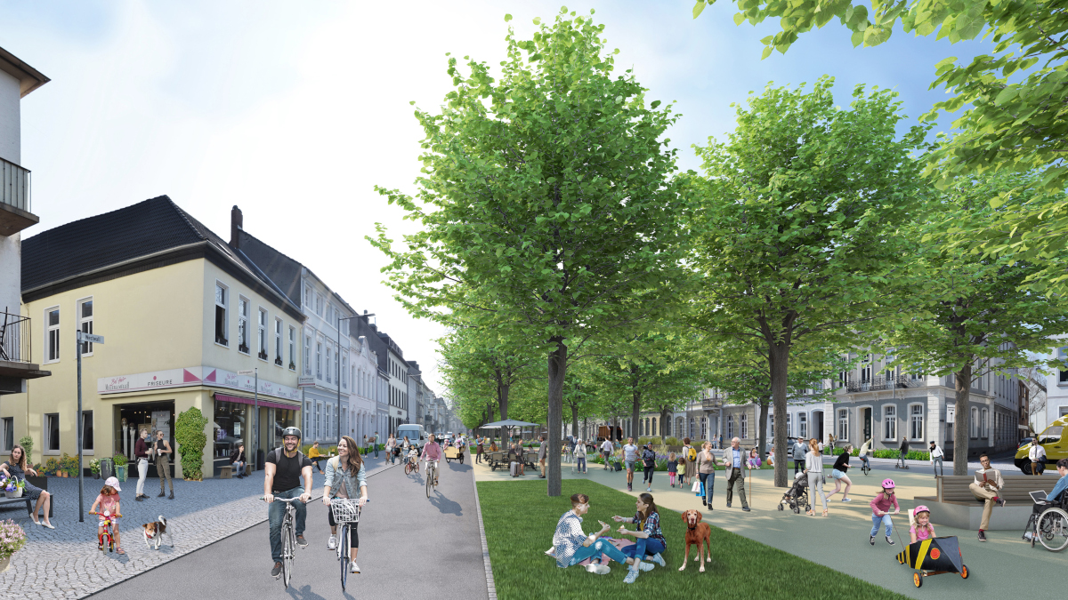 So könnte der Westwall zukünftig aussehen.Bild: Stadt Krefeld, Presse und Kommunikation