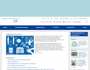 Internetseite des Robert Koch Instituts